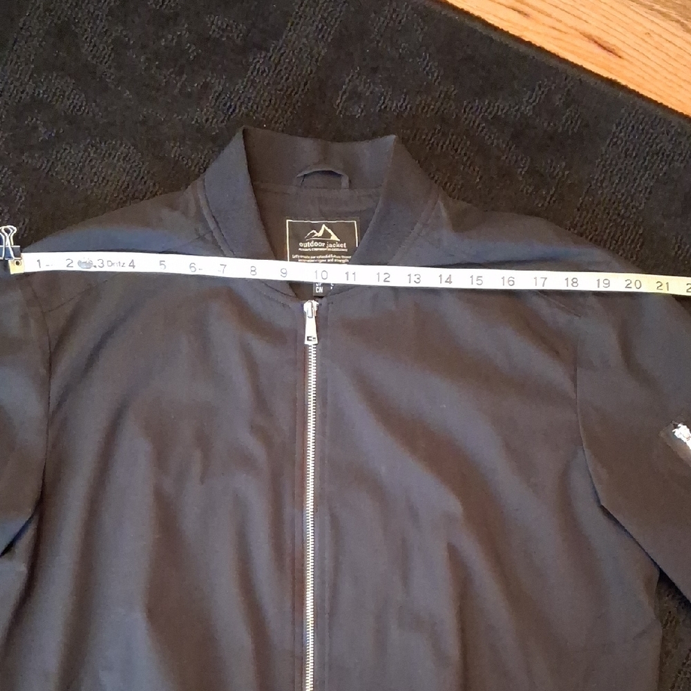 Men's Black Bomber Jacket - Classic Zip Front - Picture 10 of 12